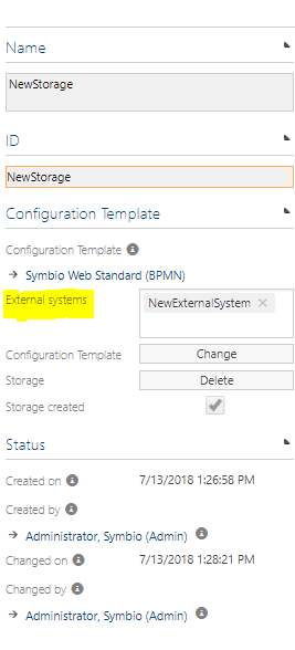 Add external system to storage
